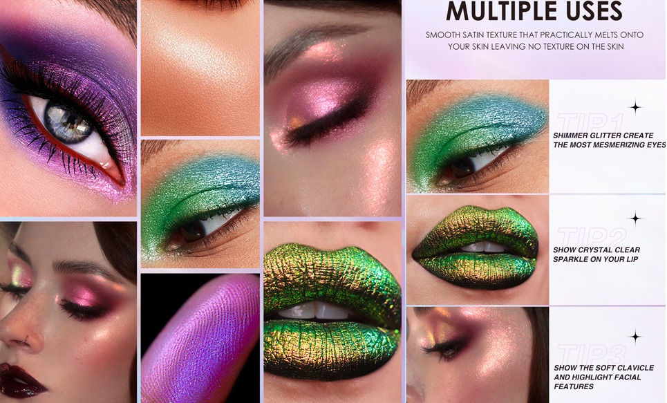 Liquid Glitter Eyeshadow Set, Multichrome Glitter Shimmer - Image 5