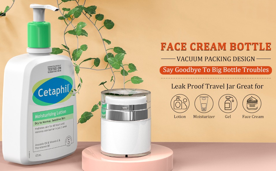 Pump Jar, 1.7 oz Airless Pump Bottles, Lotion Container - Image 7