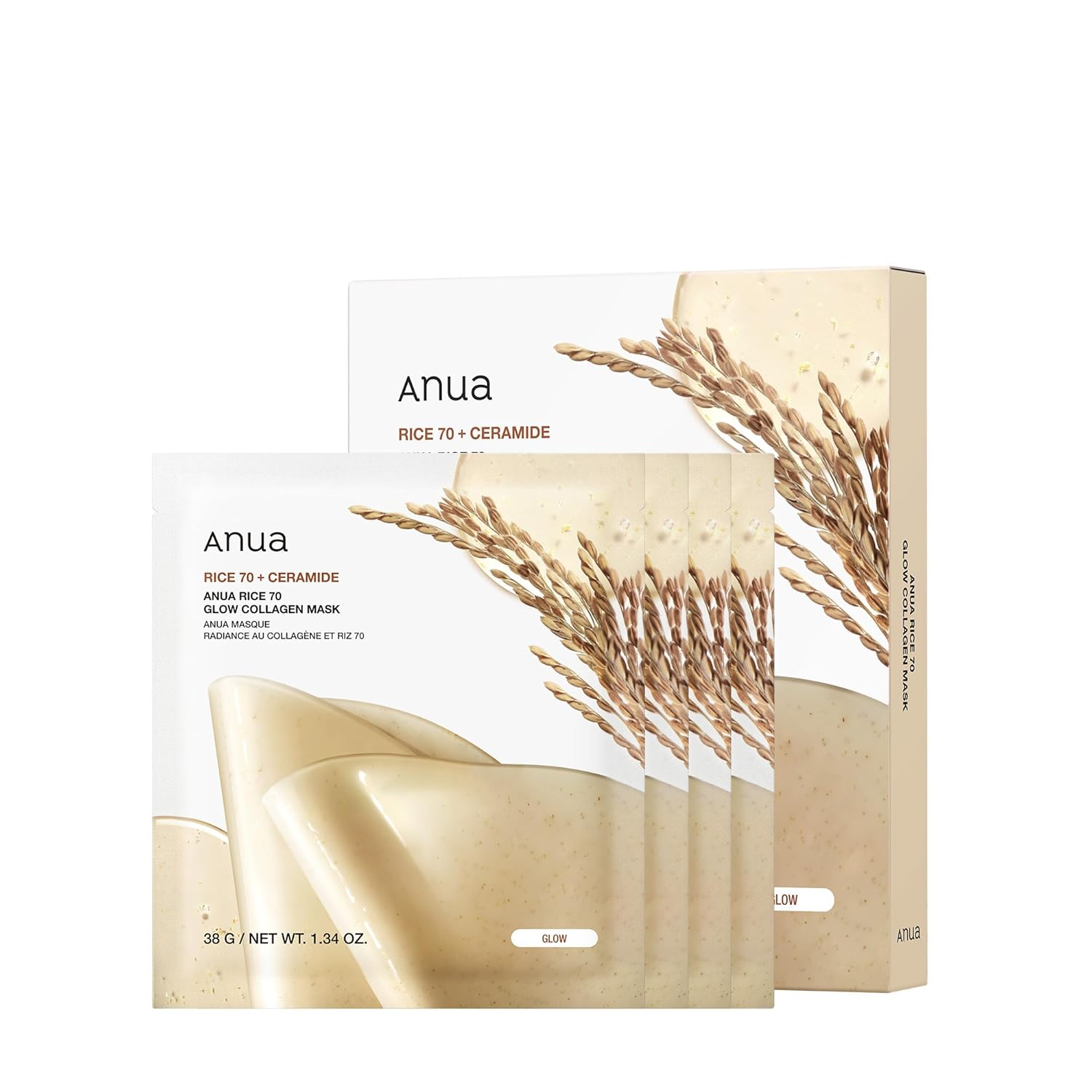 ANUA Rice 70 Glow Collagen Mask,Overnight Face Mask