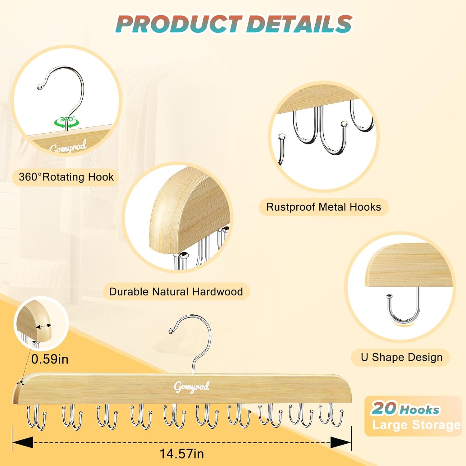 Bra Hanger for Closet, Tank Top Hangers 2 Pack Holds 40 Bras - Image 7