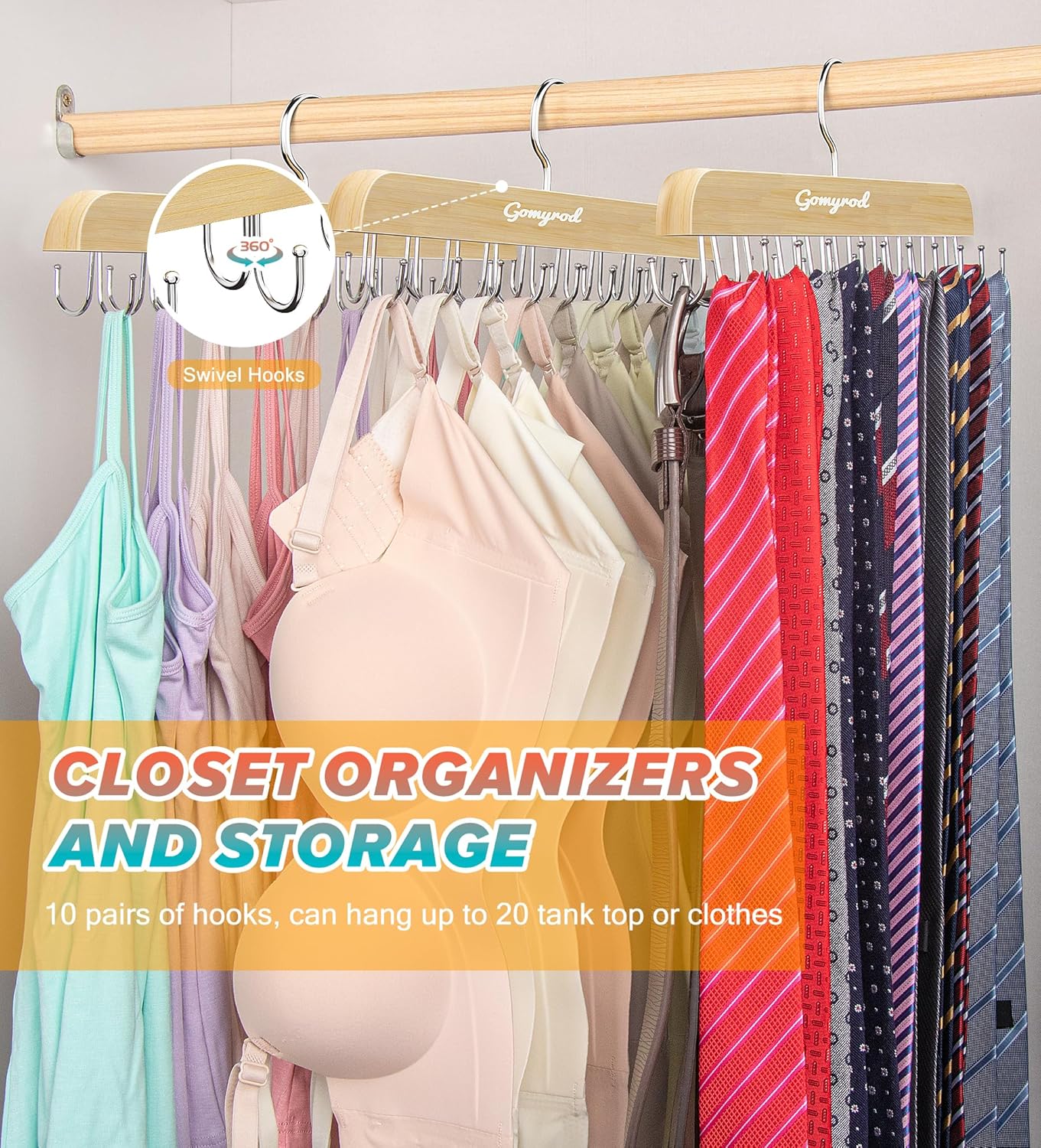 Bra Hanger for Closet, Tank Top Hangers 2 Pack Holds 40 Bras - Image 4