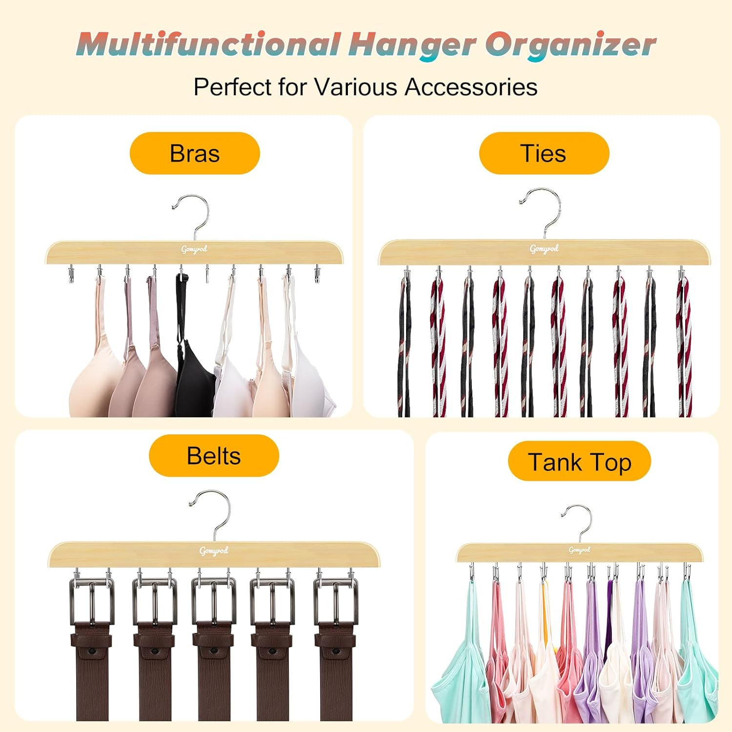 Bra Hanger for Closet, Tank Top Hangers 2 Pack Holds 40 Bras
