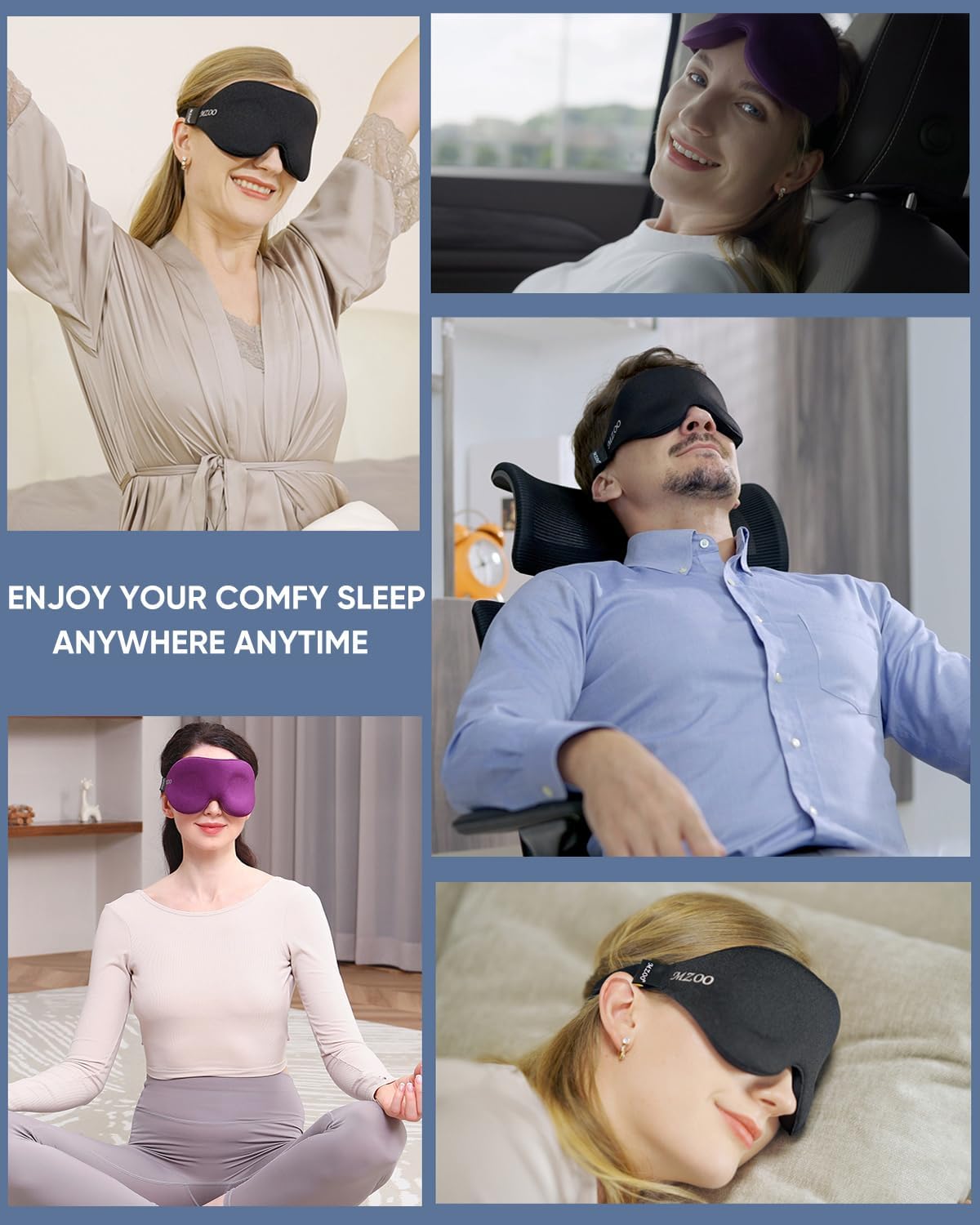 MZOO Sleep Eye Mask for Side Sleeper Men Women