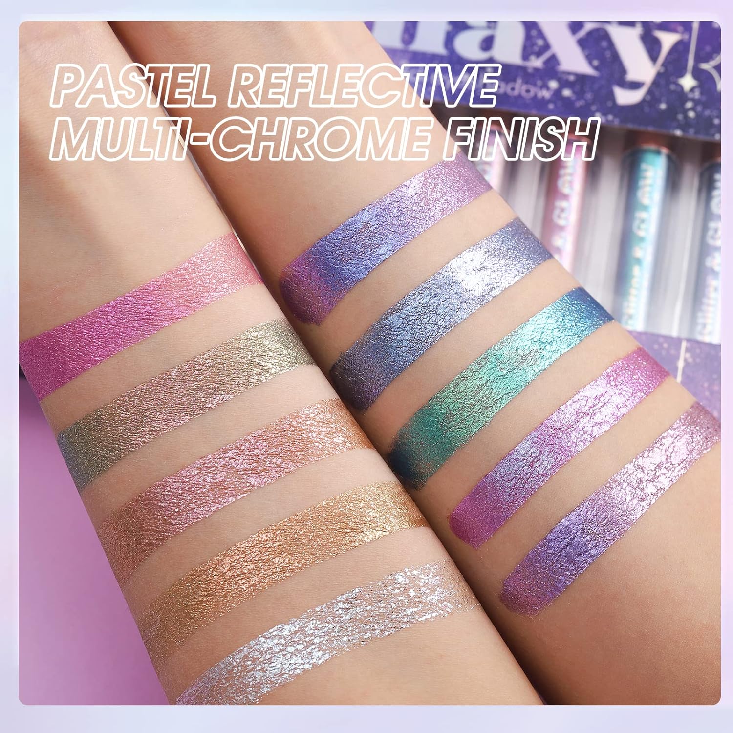Liquid Glitter Eyeshadow Set, Multichrome Glitter Shimmer