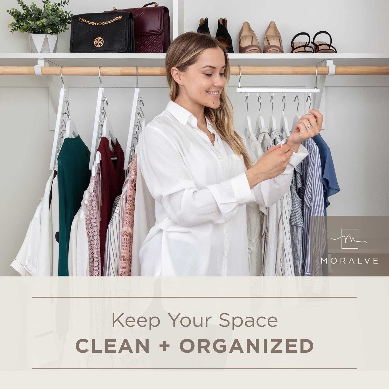 MORALVE Space Saving Hangers for Closet - 4 Pack