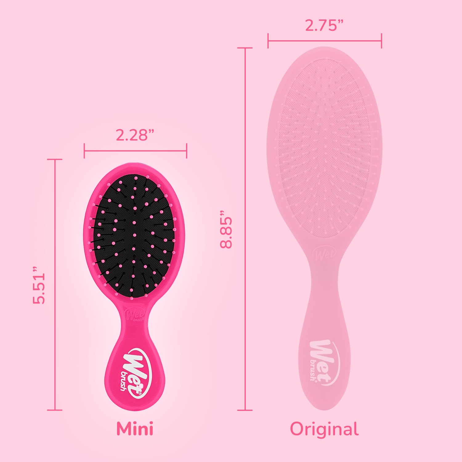 Wet Brush Mini Detangler Hair,Pink,Travel brush, - Image 9