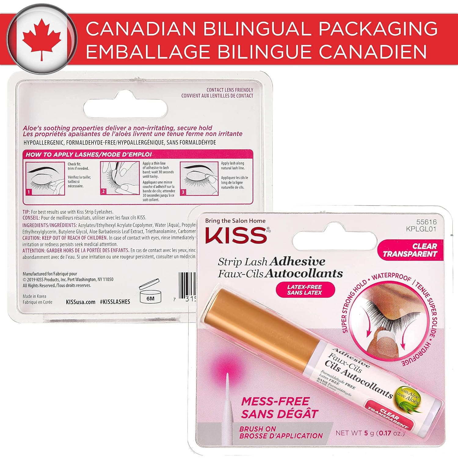 Clear Strip Lash Adhesive With Aloe, Waterproof