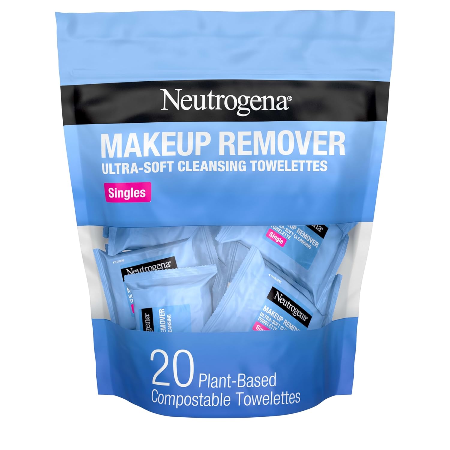 Makeup Remover Wipes Singles, For Travel 20 ct