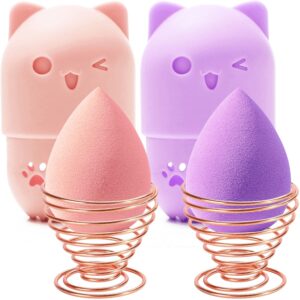 Makeup Sponge Blender Travel Case,(Pink & Purple)