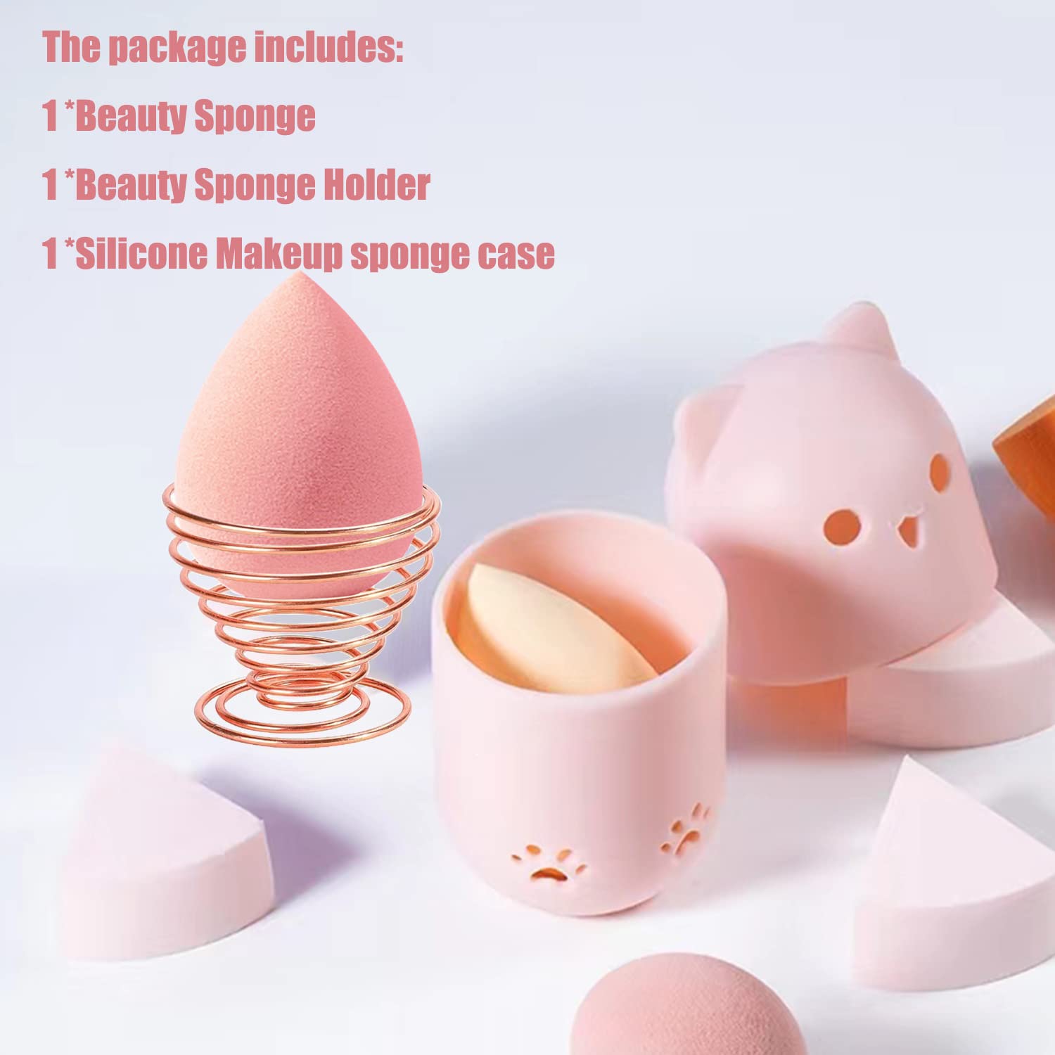 Makeup Sponge Blender Travel Case,(Pink & Purple)