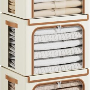 Yecaye Clothes Storage Bins with Metal Frame
