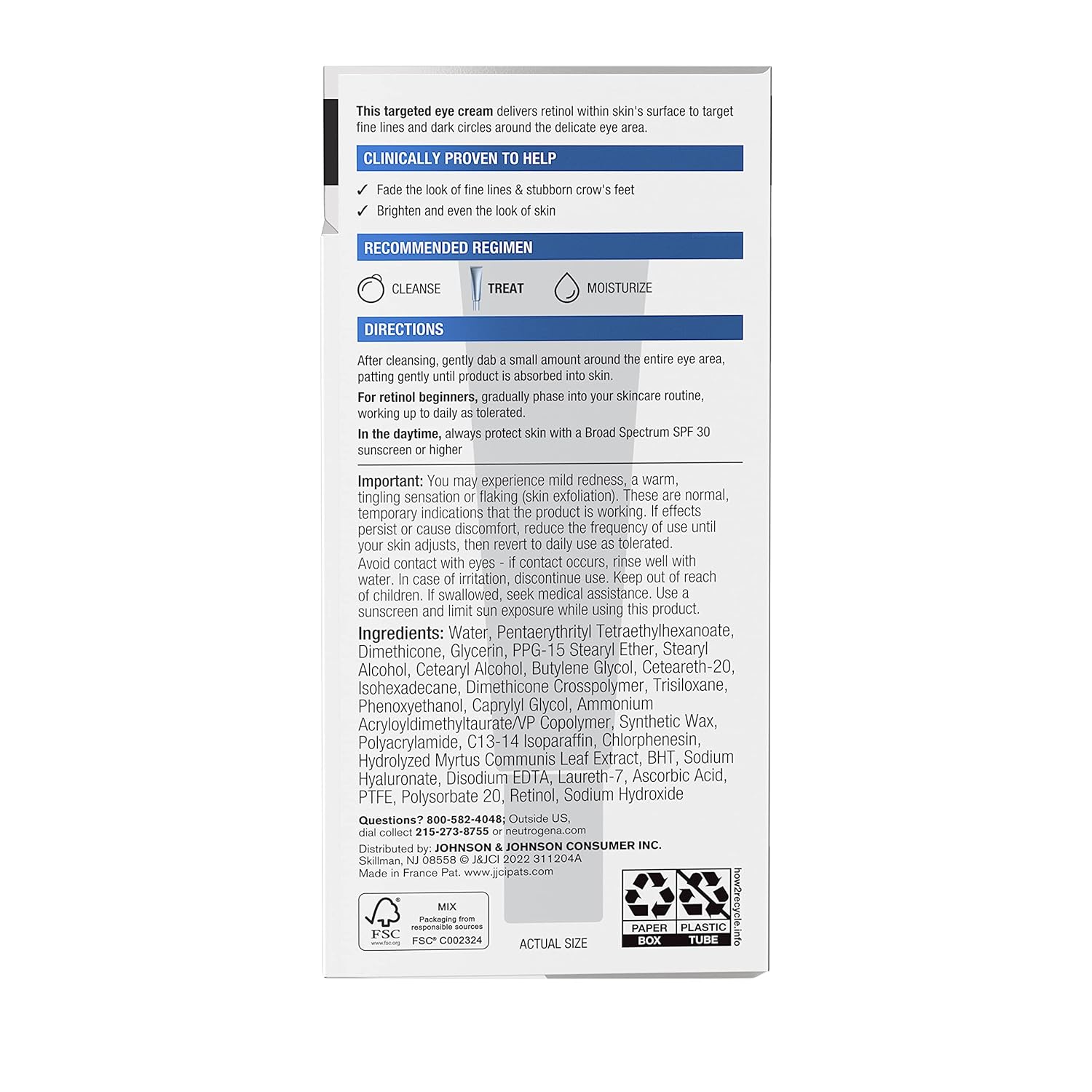 Neutrogena Retinol Eye Cream for Dark Circles,Wrinkle Repair