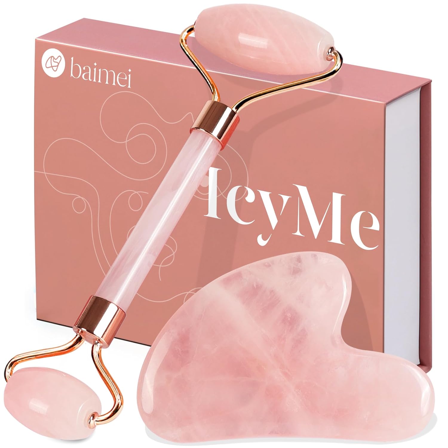 BAIMEI IcyMe Jade Roller Massager for Face, Face Roller