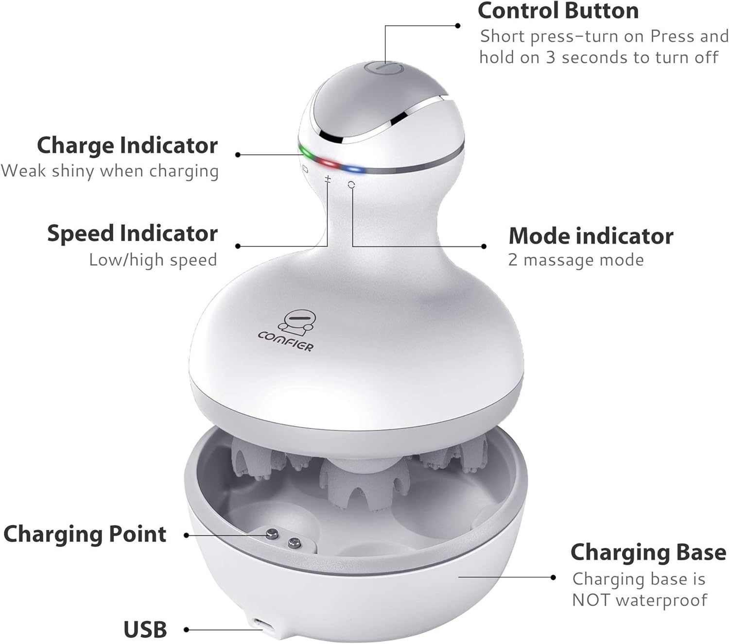 COMFIER Electric Cordless Hair Scalp Massager