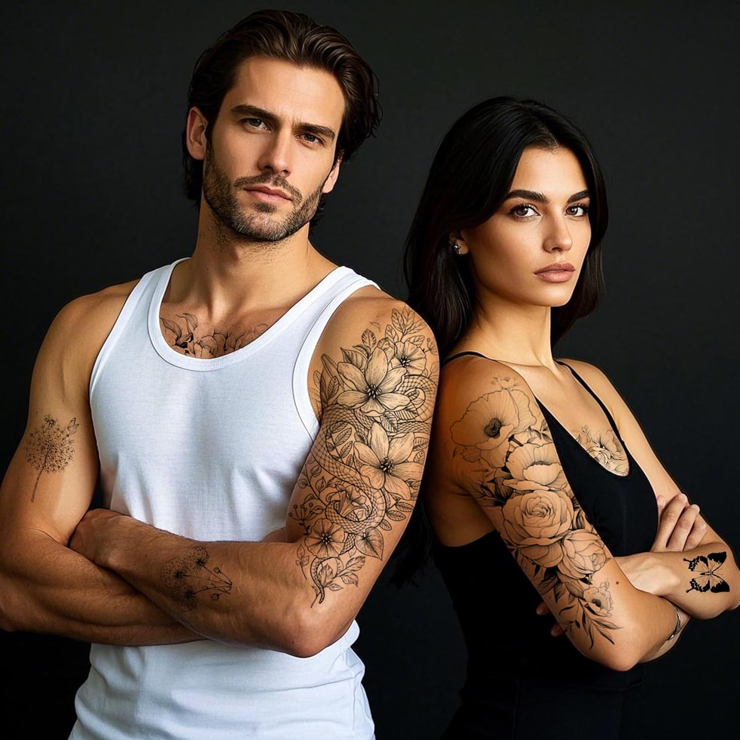 26 Sheets Fake Tattoos Realistic Temporary Tattoos - Image 6