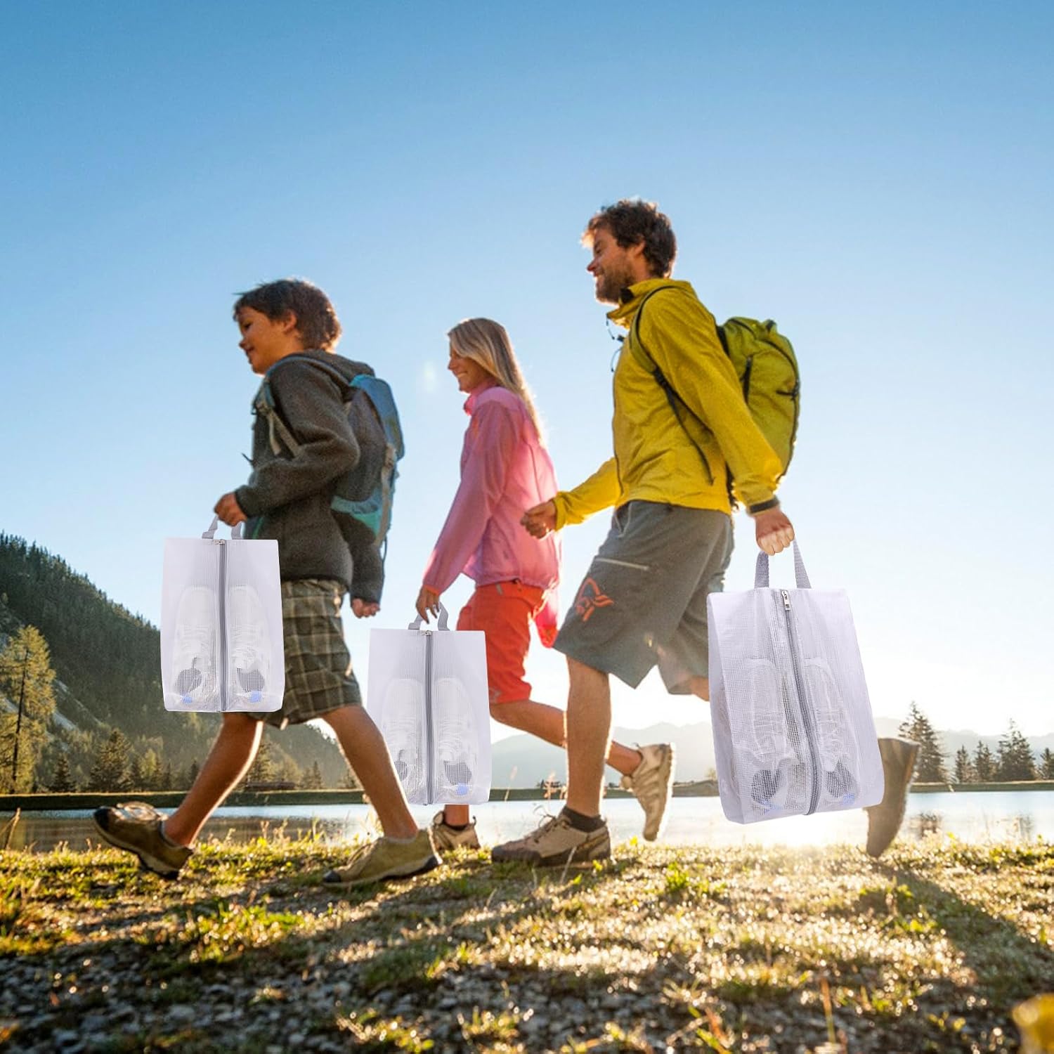 Shoe Bags for Travel, 6 Pack 3 Size Double-Sided Zipper Shoe Bags - Image 3