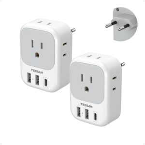 2 Pack European Plug Adapter Europe Travel Essentials