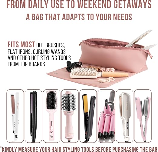 Hair Tools Travel Bag and Heat Resistant Mat for Flat Irons