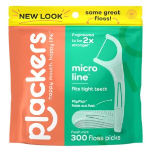 Plackers Micro Line Dental Floss Picks, Fold-Out FlipPick, Tuffloss,
