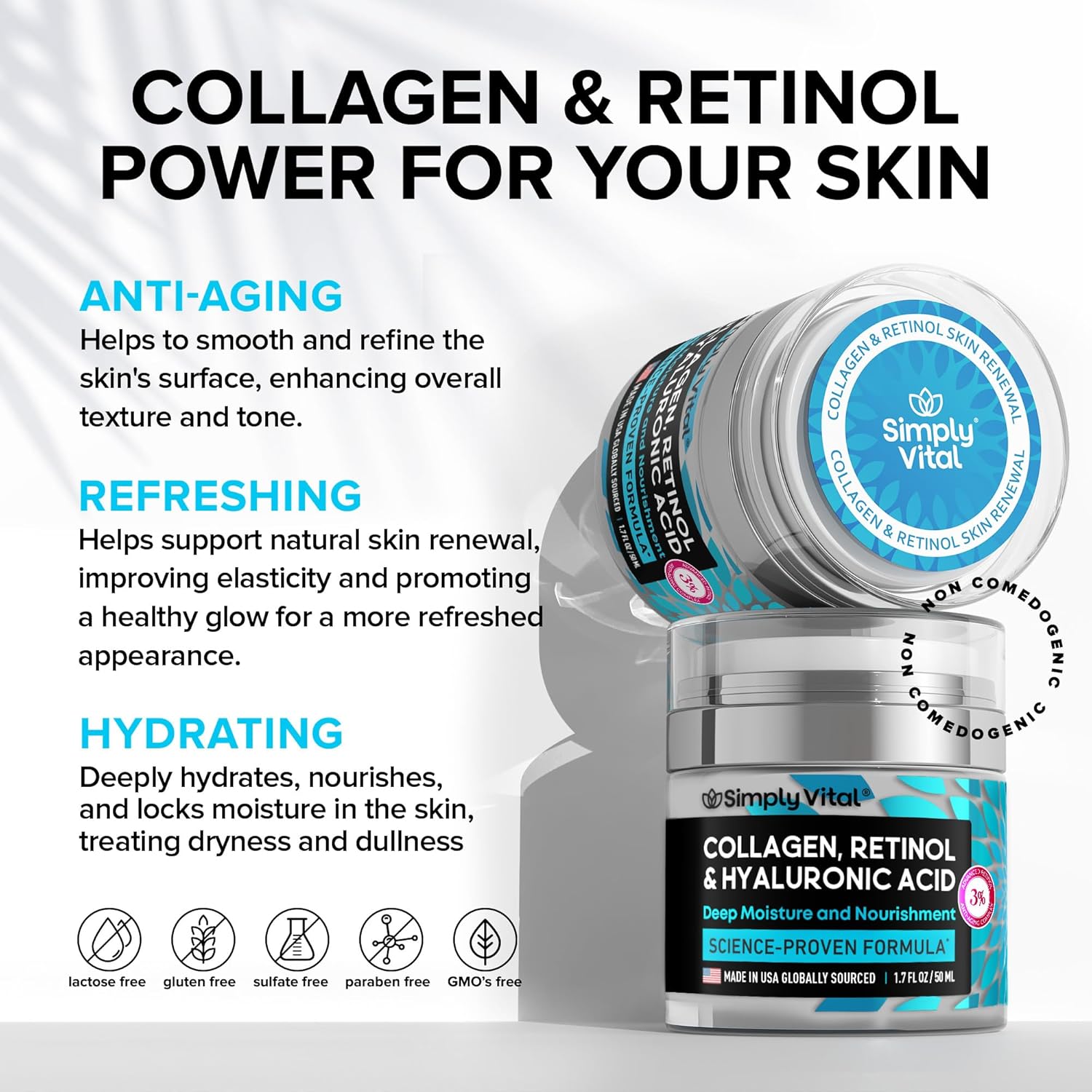 SimplyVital Collagen, Retinol & Hyaluronic Acid Cream - Image 7