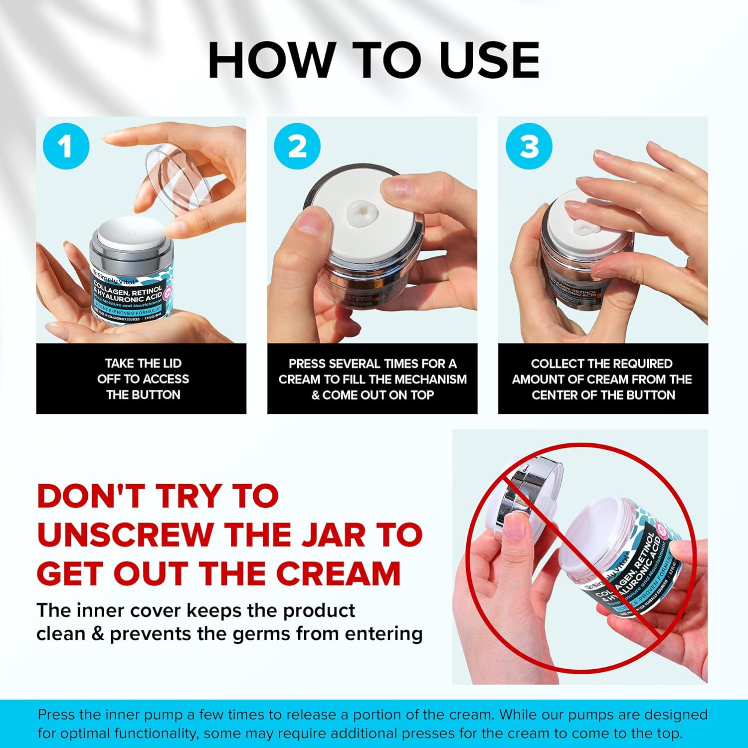 SimplyVital Collagen, Retinol & Hyaluronic Acid Cream - Image 3