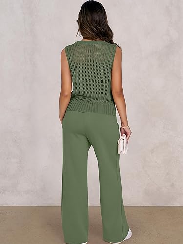 ANRABESS Women 2 Piece Summer Outfits 2025 Crochet