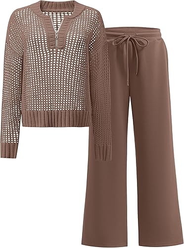 ANRABESS Womens 2 Piece Outfits 2025 Fall Crochet - Image 13