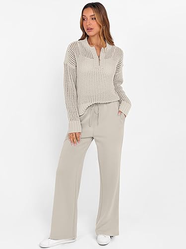 ANRABESS Womens 2 Piece Outfits 2025 Fall Crochet - Image 4