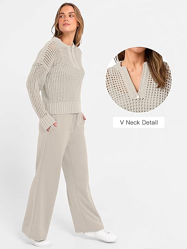 ANRABESS Womens 2 Piece Outfits 2025 Fall Crochet - Image 3