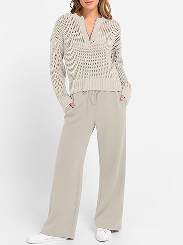 ANRABESS Womens 2 Piece Outfits 2025 Fall Crochet - Image 5