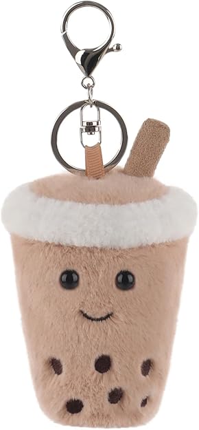 Apricot Lamb Boba Tea Cute Food Plushies Keychain