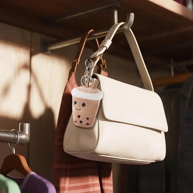 Apricot Lamb Boba Tea Cute Food Plushies Keychain - Image 5