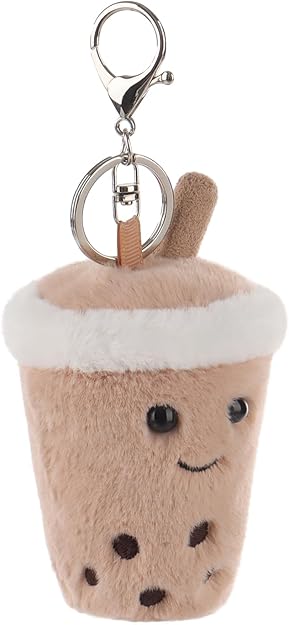 Apricot Lamb Boba Tea Cute Food Plushies Keychain - Image 3