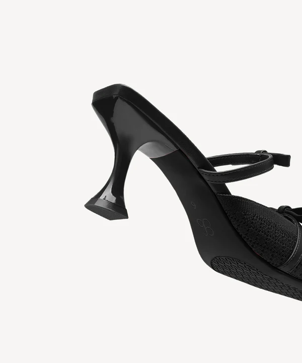 Bowtention Pointed Toe Heeled Mules