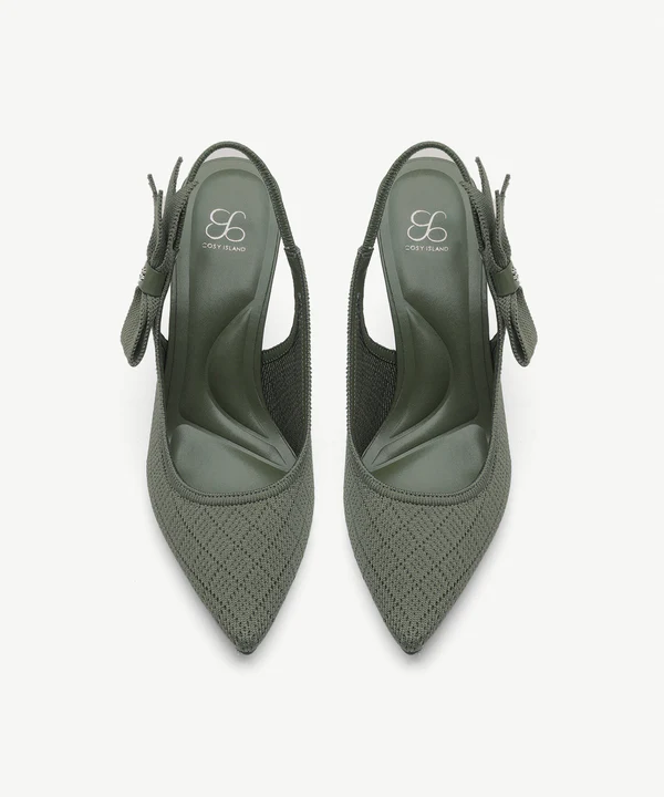 EverLush Bowknot Pointed Toe Heeled Slingback