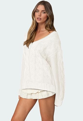 IWD Women's Oversized Sweaters Cable Knit - Image 11