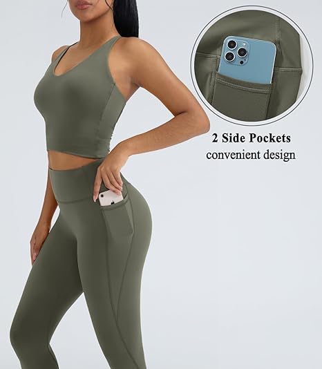 OMKAGI 2 Piece Workout Sets for Women Padded - Image 4