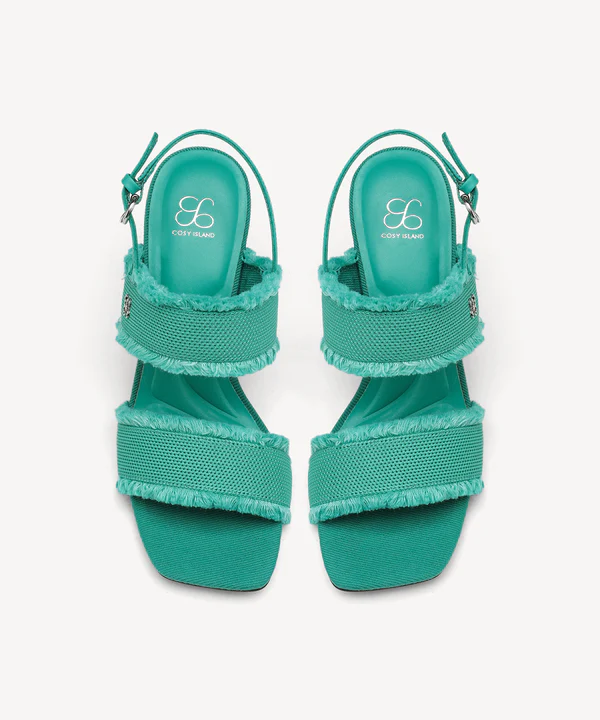 DenimTrim Square Toe Stiletto Sandals - Image 4