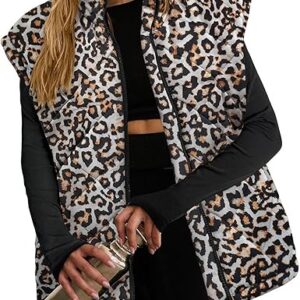Zeagoo Womens Oversized Puffer Vest Zip Up