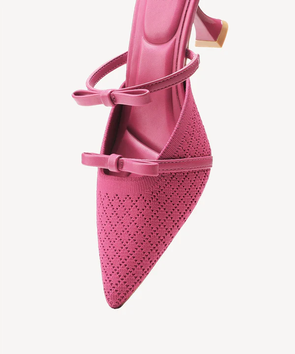 Bowtention Pointed Toe Heeled Mules - Image 12