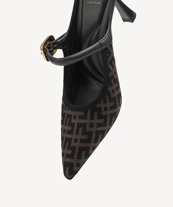 GraceLithe Monogram Pointed Toe Heeled Mules - Image 3