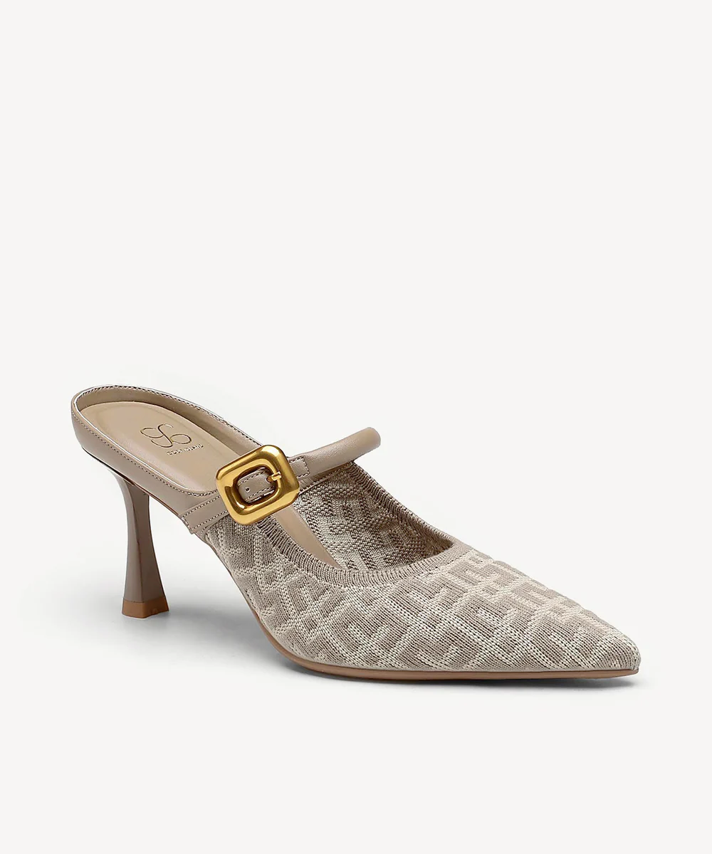 GraceLithe Monogram Pointed Toe Heeled Mules