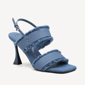 DenimTrim Square Toe Stiletto Sandals