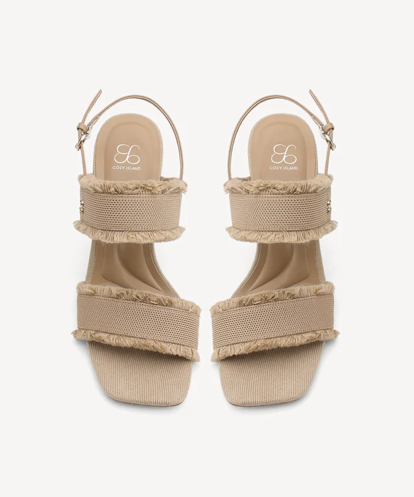 DenimTrim Square Toe Stiletto Sandals - Image 11