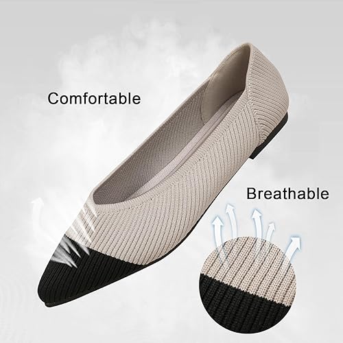 Women's Flats Shoes Pointed Toe Knit Ballet - Image 6