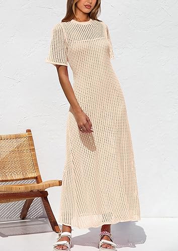 PRETTYGARDEN Womens Eyelet Cover Up Dress 2025