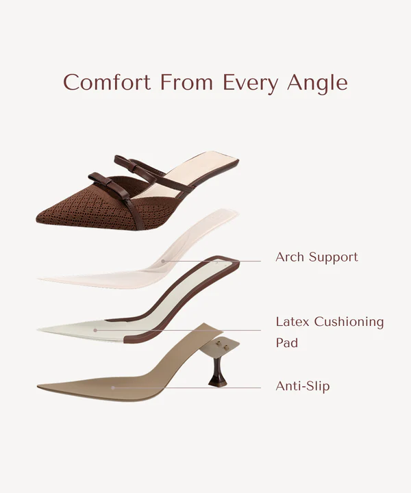 Bowtention Pointed Toe Heeled Mules - Image 10