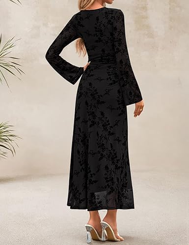 ZESICA Women's Long Sleeve Floral Bodycon Dress - Image 6