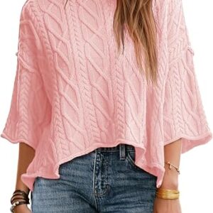 Saodimallsu Womens Cable Knit Cropped Sweaters