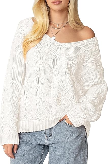 IWD Women's Oversized Sweaters Cable Knit